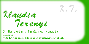 klaudia terenyi business card